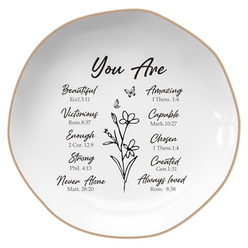 LITTLEBIGGER Christian Gifts for Wome – Bible Verses Jewelry Tray, Spiritual and Religious Gifts for Women, Christian Gifts – Personalized Jewelry Dish, Christmas Gift – Religious Ring Dish - Image 1