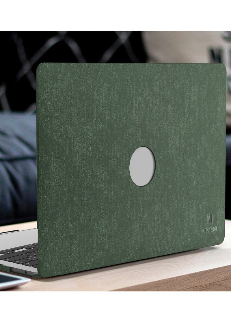 ليفيلو غطاء ماك بوك برو 16 بوصة من الجلد من جيفينا / فتحات دقيقة / رفيع للغاية وخفيف الوزن - أخضر غامق - Image 2
