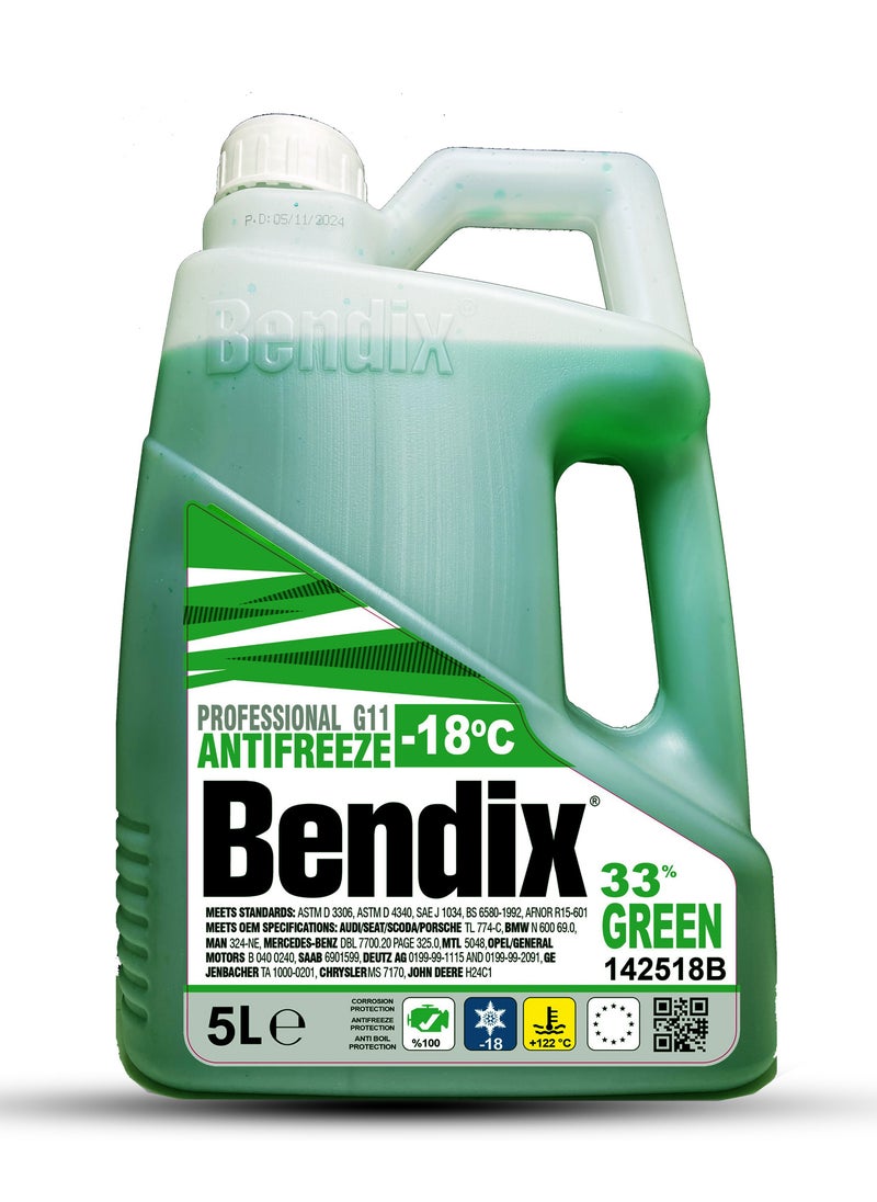 Bendix Bendix Anti-Freeze -18   coolant 5 Liter - Green Liquid Coolant  33% Concentrate G11 