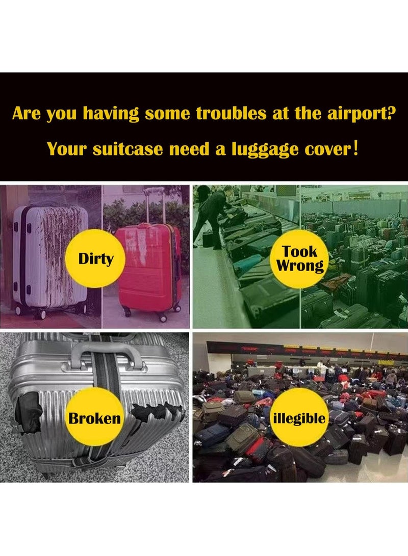 Travel Luggage Cover Washable Suitcase Cover Protector Anti-Scratch and Dust-Proof Suitcase Cover Fits 18/24/28/32 Inch Suitcase Spandex Protective Cover (Travel Round The World) - Image 2
