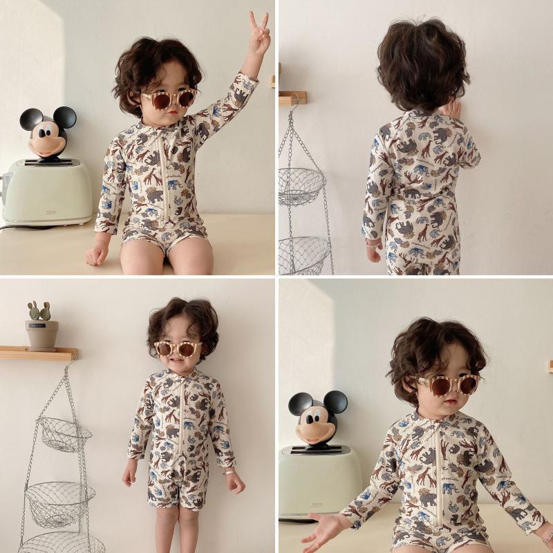 25 New Ins Foreign-Style Children'S Swimsuit Boys Long Sleeve One-Piece Quick-Drying Spring Baby Swimming Suit Men'S Treasure Sunscreen - Image 4