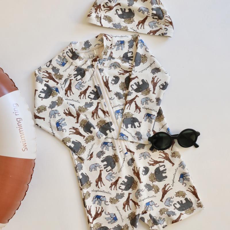 25 New Ins Foreign-Style Children'S Swimsuit Boys Long Sleeve One-Piece Quick-Drying Spring Baby Swimming Suit Men'S Treasure Sunscreen - Image 1
