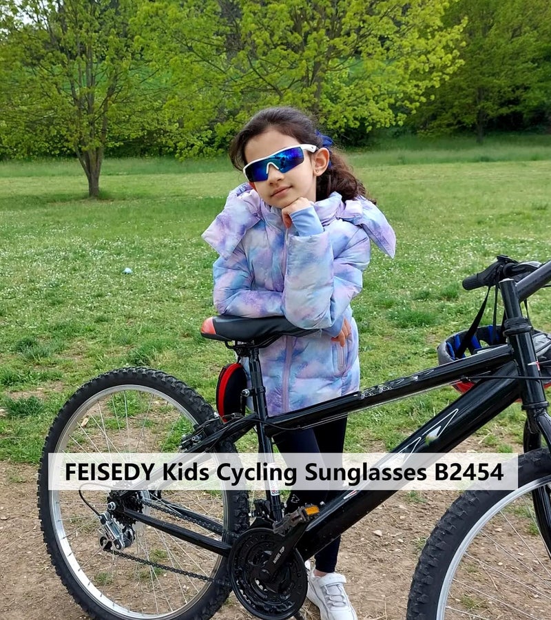 FEISEDY FEISEDY Kids Teens Baseball Polarized Sunglasses Sports TR90 Frame Boys Girls Cycling B2454  - Image 2