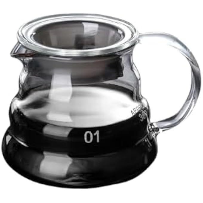rayihni Borosilicate Heat Resistant Glass Coffee Server Pot For Pour Over Coffee Maker Hand Drip Coffee Jug Decanter 300 Ml - Image 1