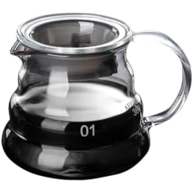 rayihni Borosilicate Heat Resistant Glass Coffee Server Pot For Pour Over Coffee Maker Hand Drip Coffee Jug Decanter 300 Ml - Image 3