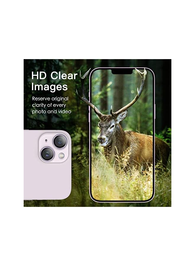 Jetech Camera Lens Protector For Iphone 14 6.1-Inch And Iphone 14 Plus 6.7-Inch, 9H Tempered Glass Metal Individual Ring Cover, Hd Clear, 2-Pack (Purple) - Image 3