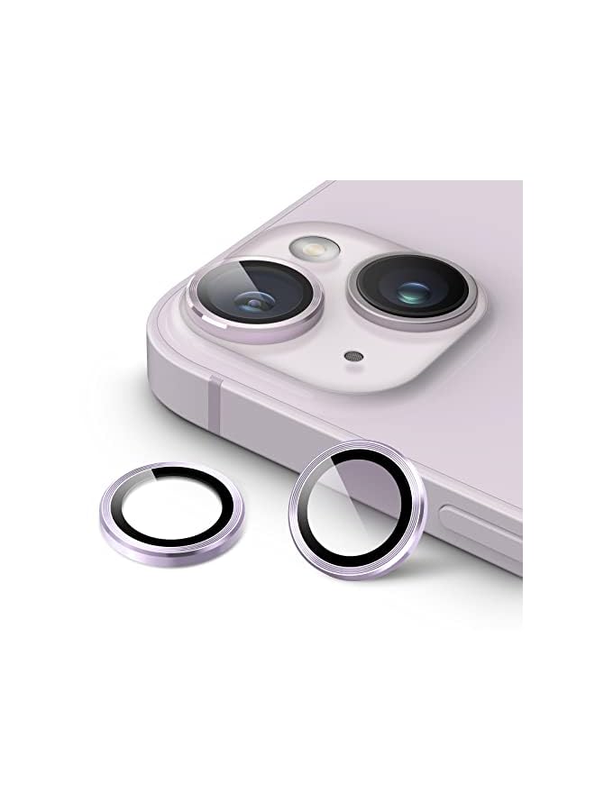 Jetech Camera Lens Protector For Iphone 14 6.1-Inch And Iphone 14 Plus 6.7-Inch, 9H Tempered Glass Metal Individual Ring Cover, Hd Clear, 2-Pack (Purple) - Image 2