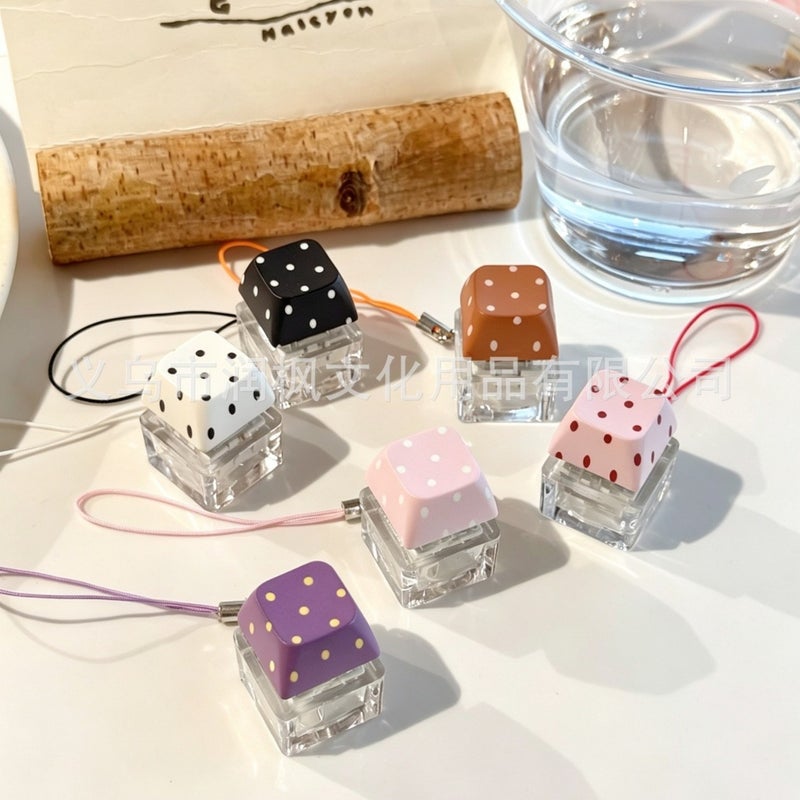 Keyzonic Macaron Polka Dot Star Keycap Squishy Toy Keychain - Image 3
