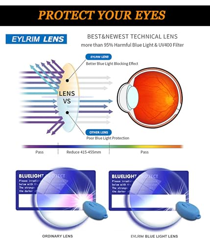 EYLRIM Square Thick Frame Glasses for Women Men Chunky Rectangle Blue Light Glasses Non Prescription Eyeglasses(Black Leopard) - Image 4