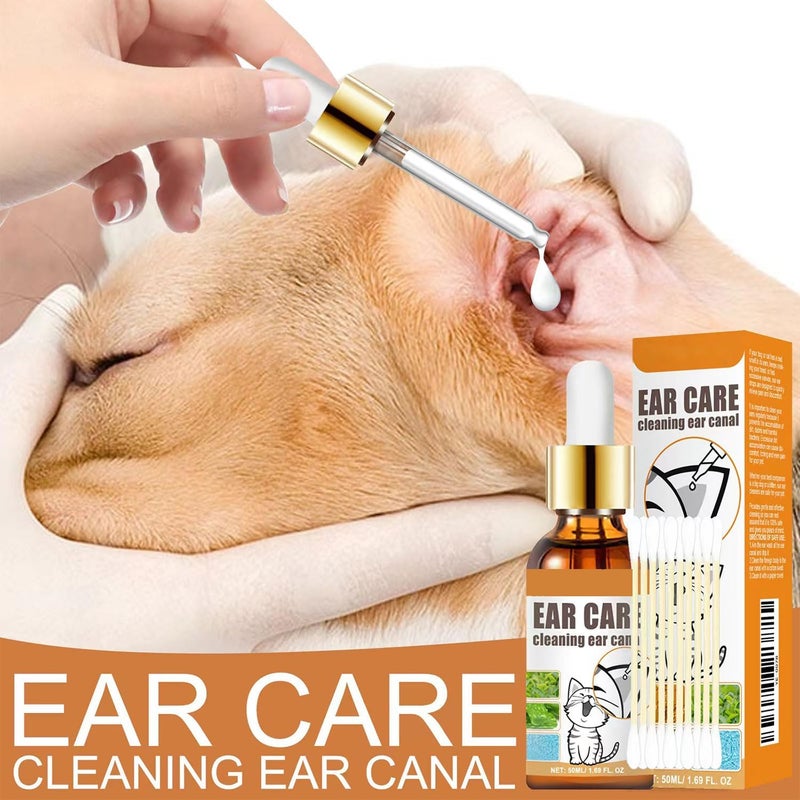 Makbeaty Ear Cleaner for Dogs and Cats, Ear Mite Oil, Ear Drops Mites, Gentle Ear Cleaning, Effective Care Agent Against Ear Mites(50ML) - Image 4