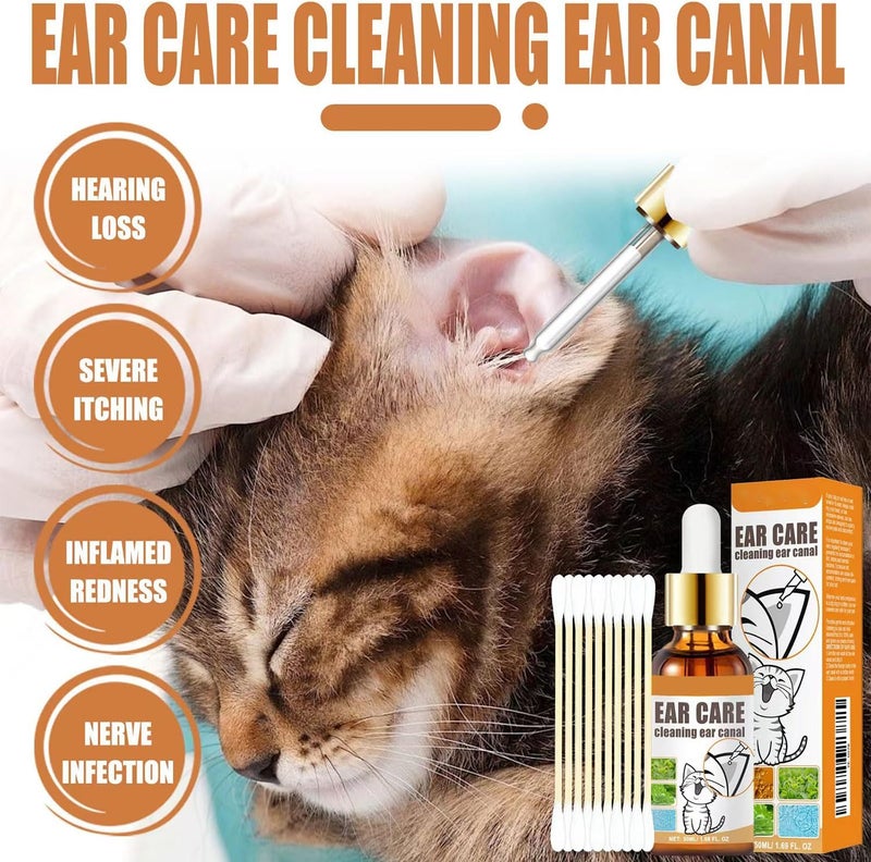 Makbeaty Ear Cleaner for Dogs and Cats, Ear Mite Oil, Ear Drops Mites, Gentle Ear Cleaning, Effective Care Agent Against Ear Mites(50ML) - Image 5