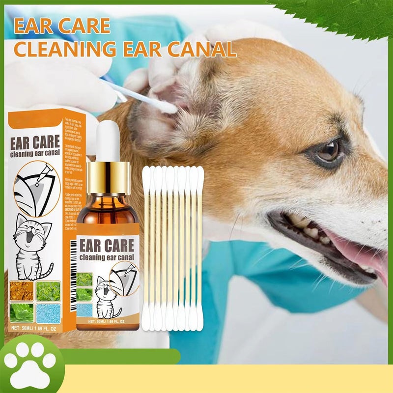 Makbeaty Ear Cleaner for Dogs and Cats, Ear Mite Oil, Ear Drops Mites, Gentle Ear Cleaning, Effective Care Agent Against Ear Mites(50ML) - Image 3