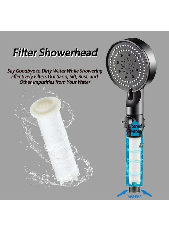 Grey Adjustable Bidet Gun 5 Modes Built In Filter 15 Filter Elements Modern Bathroom Decor - Image 5