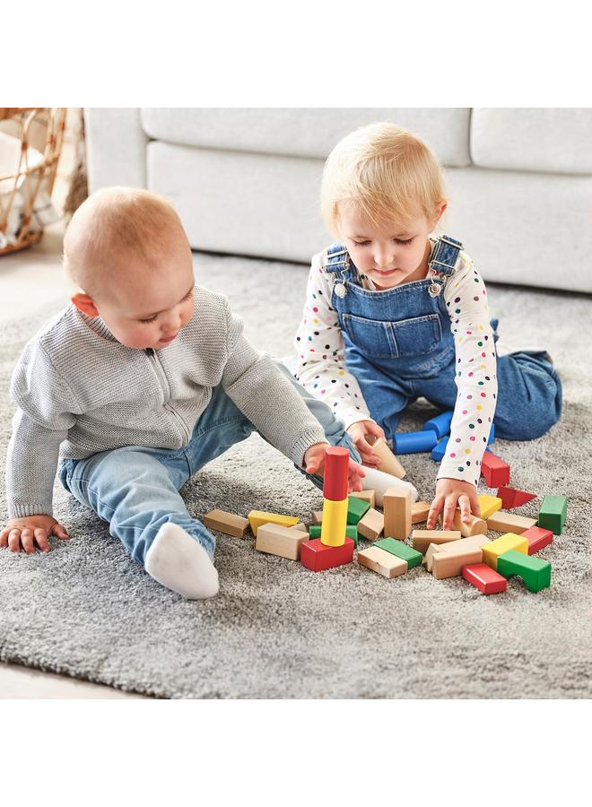 إيروريكس مجموعة مكعبات بناء خشبية مكونة من 40 قطعة، متعددة الألوان - Image 2