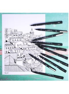 Uniball قلم حبر فاينلاينر Unipin Fineliner مكون من قطعة واحدة برأس 1.0 مم وحبر أسود  - Image 3