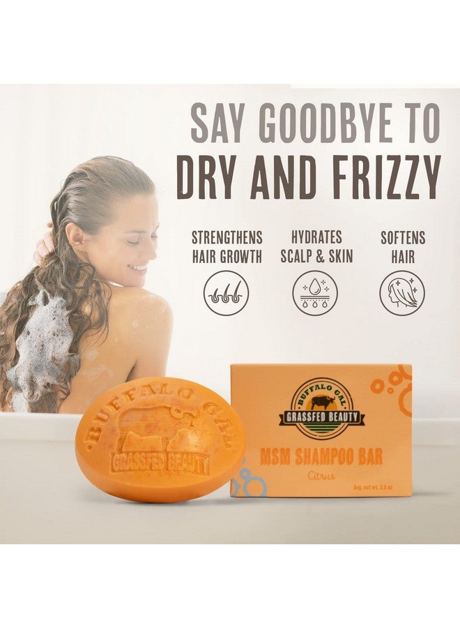Buffalo Gal Grassfed Beauty Uffalo Gal Grassfed Beauty Msm Shampoo Bar Natural Shampoo Bar Ph Balanced And Nonstripping Bar Shampoo Suitable For All Skin Types Citrus 4 Oz  - Image 5