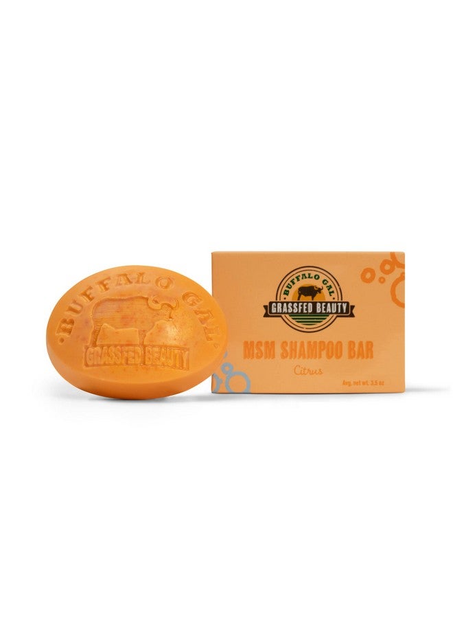 Buffalo Gal Grassfed Beauty Uffalo Gal Grassfed Beauty Msm Shampoo Bar Natural Shampoo Bar Ph Balanced And Nonstripping Bar Shampoo Suitable For All Skin Types Citrus 4 Oz  - Image 2