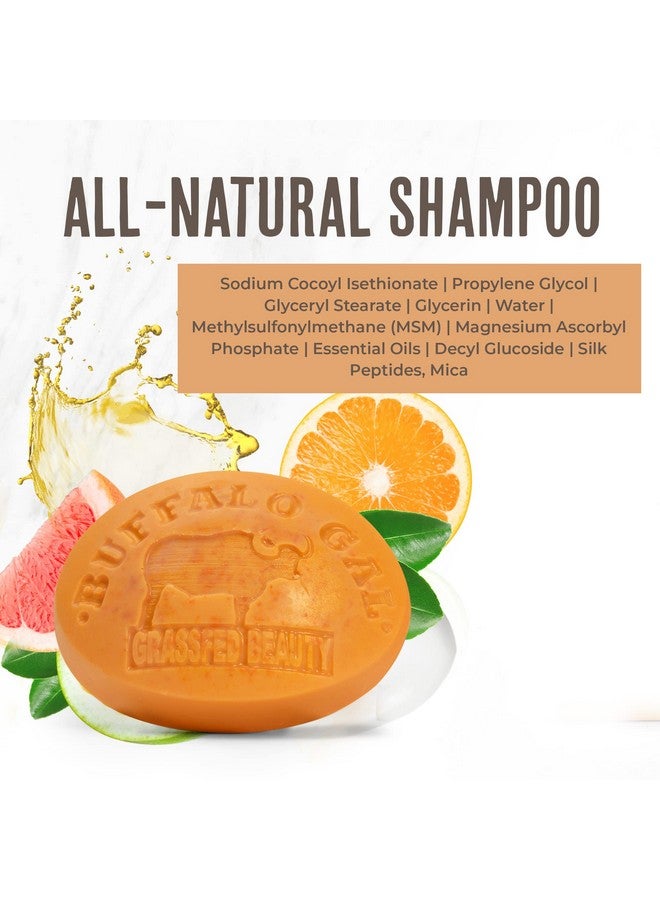 Buffalo Gal Grassfed Beauty Uffalo Gal Grassfed Beauty Msm Shampoo Bar Natural Shampoo Bar Ph Balanced And Nonstripping Bar Shampoo Suitable For All Skin Types Citrus 4 Oz  - Image 4