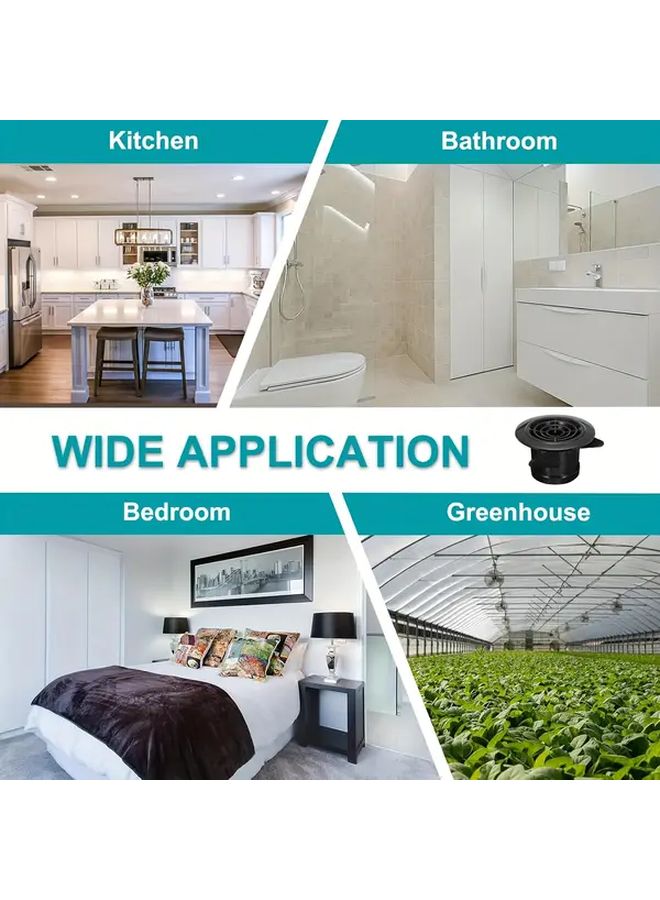 غطاء فتحة تهوية سقف أسود قابل للتعديل مقاس 5 بوصة مع فتحات مصراعية للمطبخ والحمام وغرفة المعيشة - Image 5