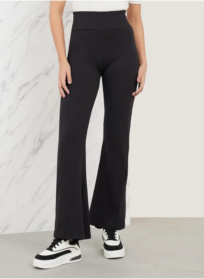 ستايلي Broad Waistband High Rise Flared Leggings