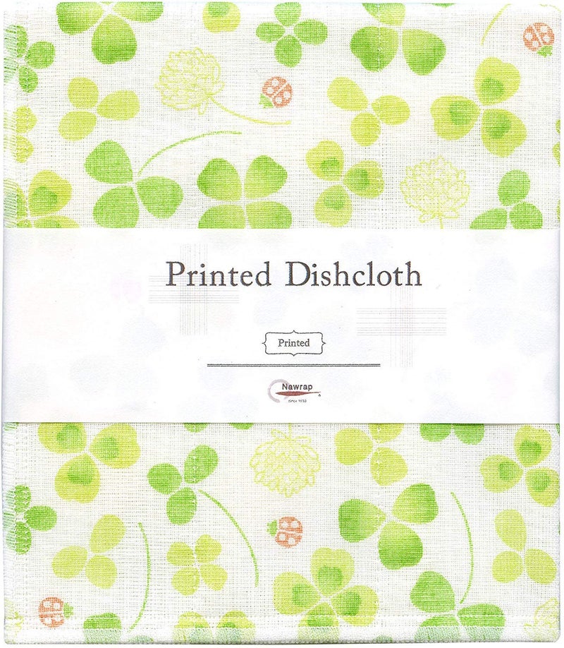 Nawrap Printed Dishcloths Set of 3  Japanese White-Eye + Clover + Flower - Image 3