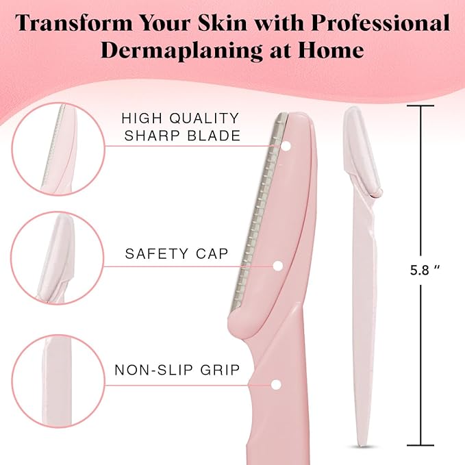 Kitsch Dermaplaning Blades For Face Face Razors for Women Eyebrow Razor Facial Hair Remover Exfoliates Facial Skin Eyebrow Shaper Dermaplaning Tool 12pc Black - Image 3