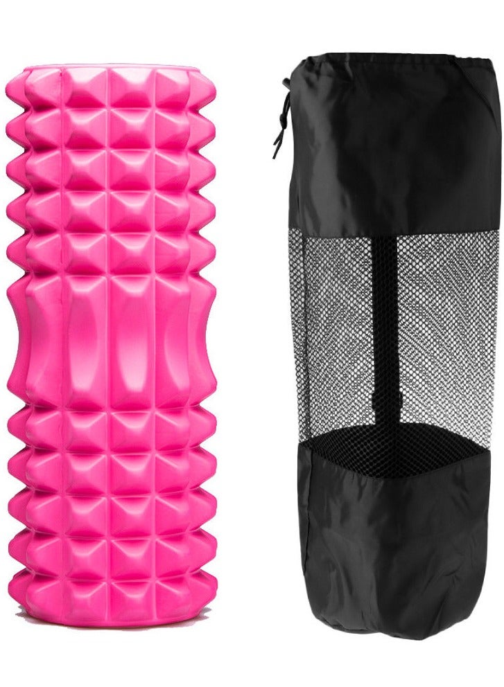 Generic Yoga Foam Roller Moon for Deep Tissue Massage Muscle with Carry Bag, Pink - Image 1
