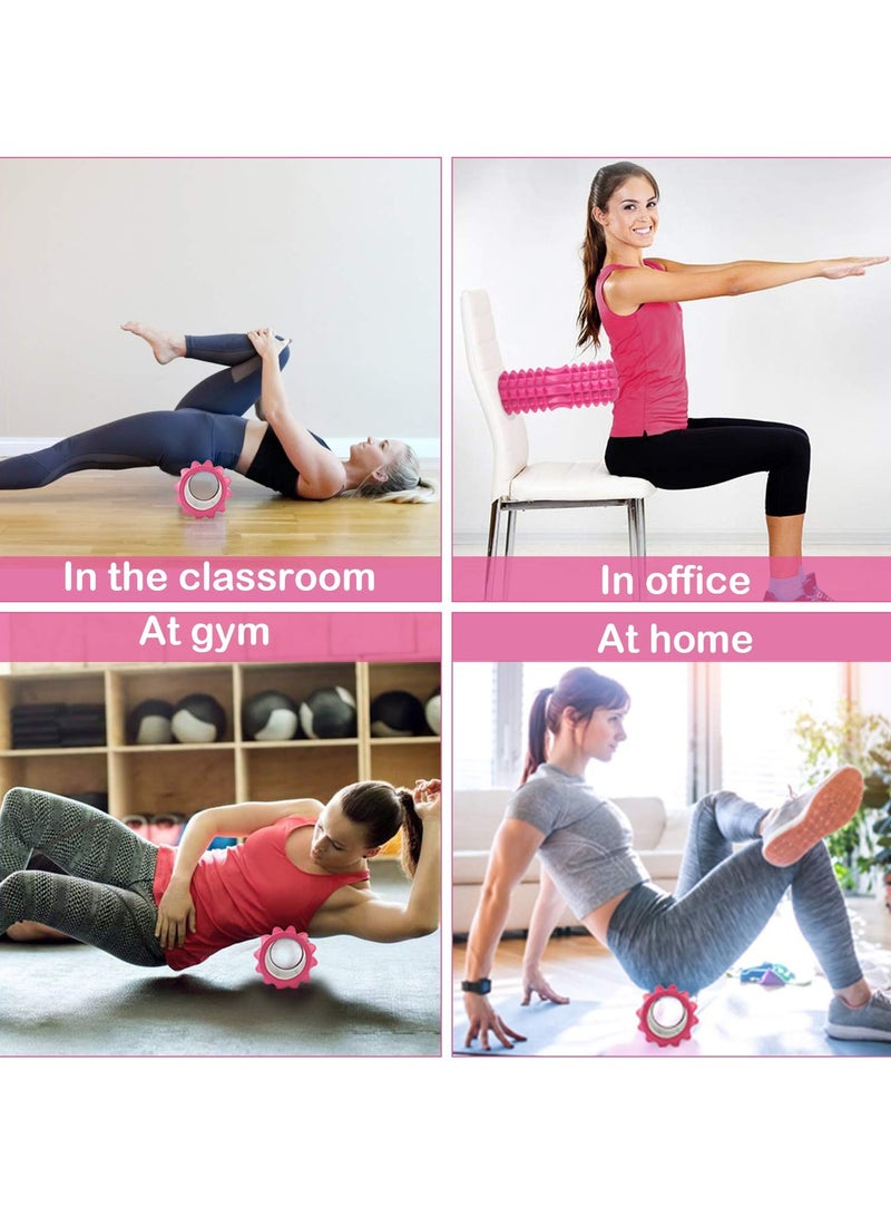Generic Yoga Foam Roller Moon for Deep Tissue Massage Muscle with Carry Bag, Pink - Image 4