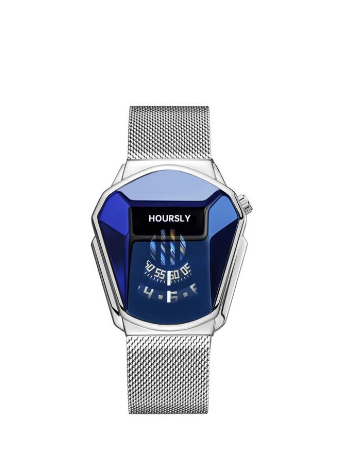 هاورسلي ساعة يد رجالية فاخرة HOURSLY Trend Cool ساعة يد رجالية بتقنية الفولاذ المقاوم للصدأ ساعة كوارتز عصرية للرجال