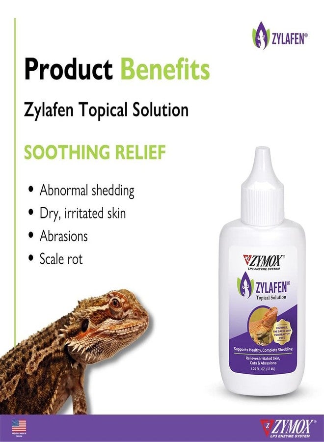 Zymox Zylafen Topical Solution for Reptiles, 1.25 oz. – Supports Healthy, Complete Shedding for Lizards, Snakes, Turtles & Frogs – Soothes Irritated Skin: Abrasions, Wounds, & Abnormal Shedding - Image 2