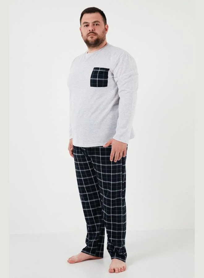 بوراتي طقم بيجامة رجالي قطن مقاس كبير بقصة عادية من بوراتي