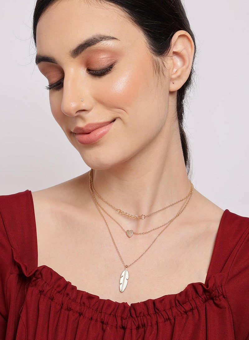 SOHI Contemporary Layered Artificial Chain Necklace Jewellery - Image 3