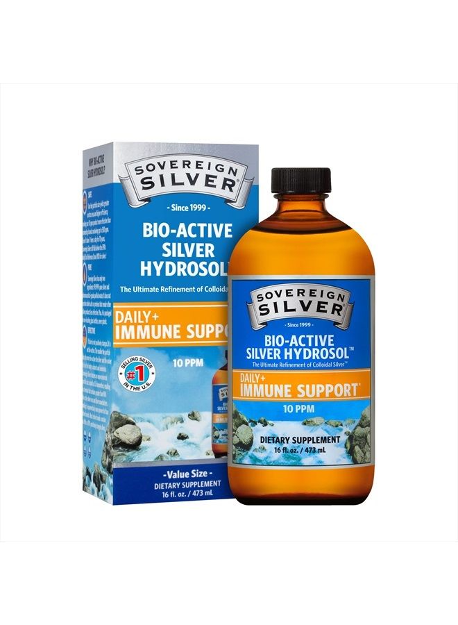 Sovereign Silver هيدروسول الفضة النشطة حيوياً لدعم المناعة - فضة غروية - 10 جزء في المليون، 16 أونصة (473 مل) - حجم اقتصادي - Image 1