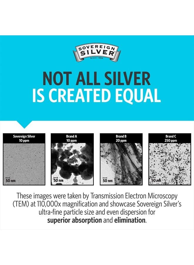 Sovereign Silver هيدروسول الفضة النشطة حيوياً لدعم المناعة - فضة غروية - 10 جزء في المليون، 16 أونصة (473 مل) - حجم اقتصادي - Image 5