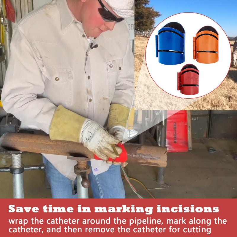 Sthovd Metal Cutting Guide Kit Includes Sizes: 1-7/8", 2-3/8", 2-7/8" Pipe Cutting Guide Cuts at 45Â°, 90Â°, 22.5Â°, and Saddle Cut, Steel-3Pcs - Image 4
