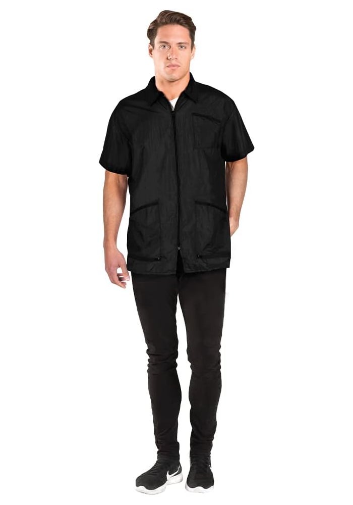 Betty Dain Premier Barber Jacket - Lightweight, Water Resistant Nylon with Zippered Pockets - Black, Size L - Image 1