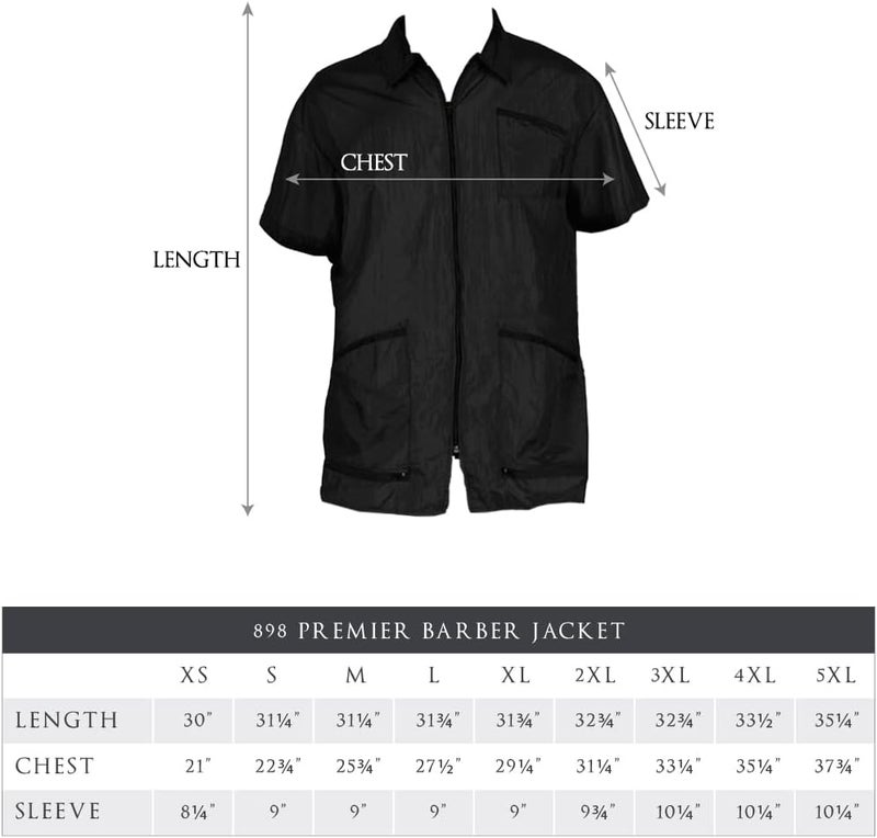 Betty Dain Premier Barber Jacket - Lightweight, Water Resistant Nylon with Zippered Pockets - Black, Size L - Image 3