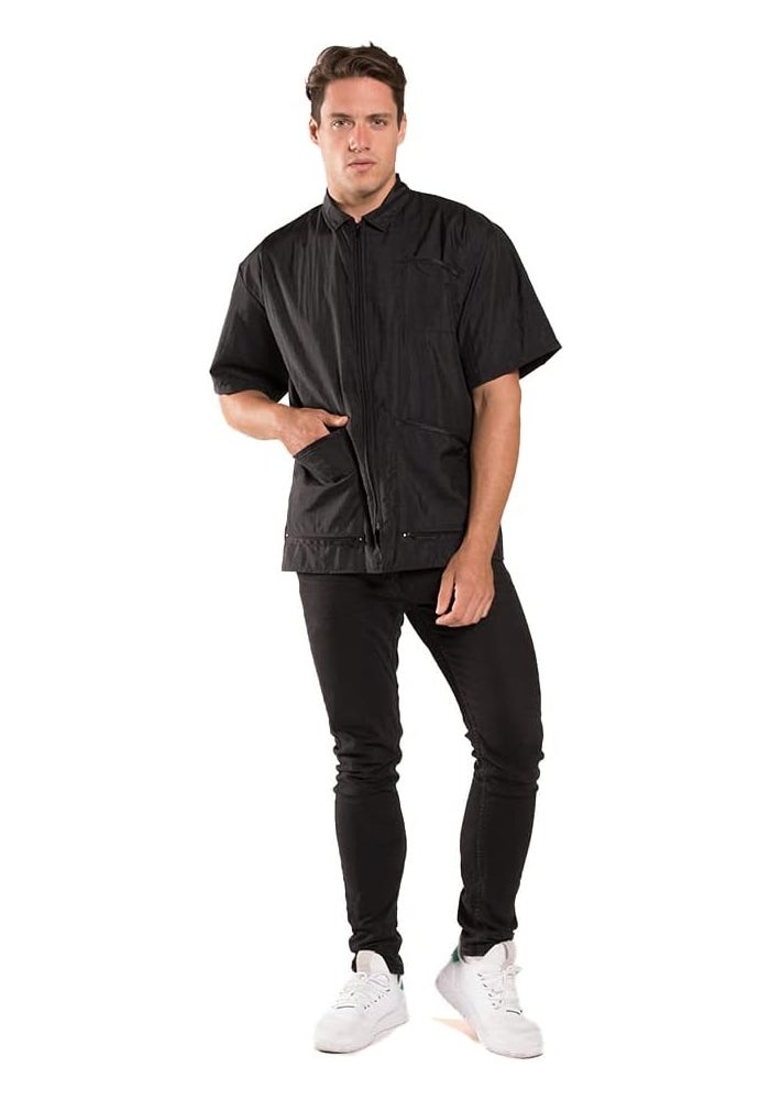Betty Dain Premier Barber Jacket - Lightweight, Water Resistant Nylon with Zippered Pockets - Black, Size L - Image 2