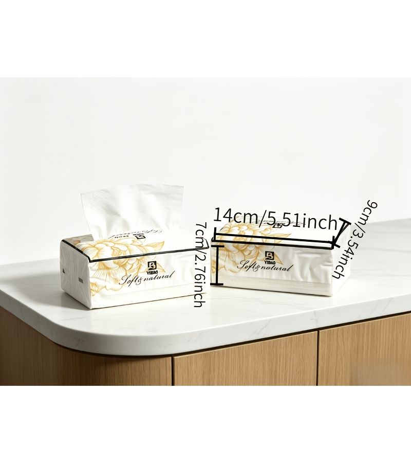 1 Pack 408 Sheets Six Ply Thickened Virgin Wood Pulp Embossed Facial Tissue Large Home Use Tear Resistant Premium Feel - Image 2