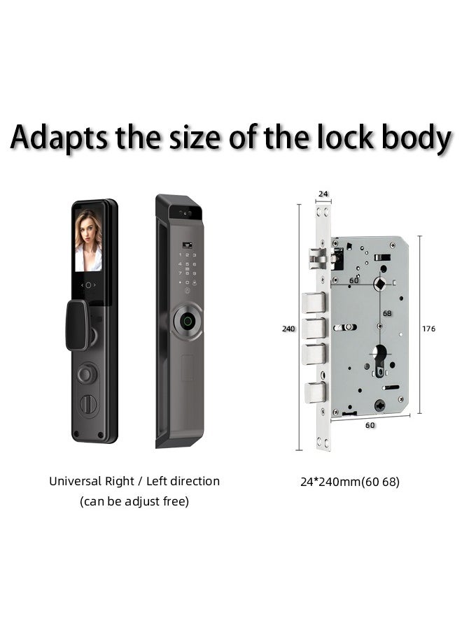 ALINK - Smart Lock ,Palm Print Unlock, Two way audio, Fingerprint Door Lock ,WiFi Door Lock With 6068 Mortise, Tuya App Control,Color grey, Model M12grey - Image 1