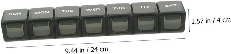 Weekly Pill Organizer 2pcs Portable Multi-Compartment Container Daily Vitamin Dispenser Travel Medication Case with 7 Grids for Easy Sorting - Image 2