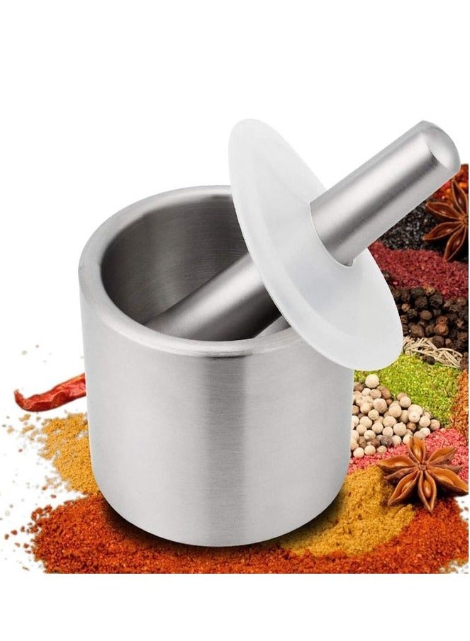Heavy-Duty Aluminum Mortar and Pestle Set with Lid - Grind Spices Efficiently and Elegantly - Image 2