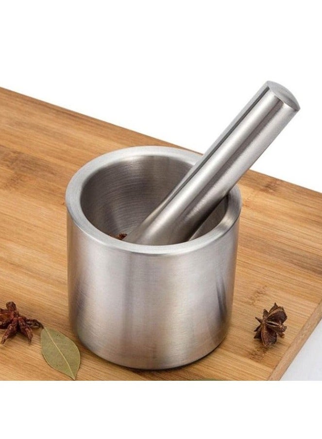 Heavy-Duty Aluminum Mortar and Pestle Set with Lid - Grind Spices Efficiently and Elegantly - Image 3