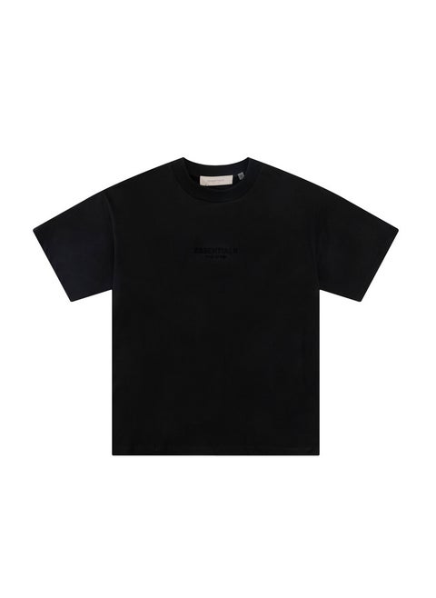 Essentials Velvet Logo Unisex Tee Black