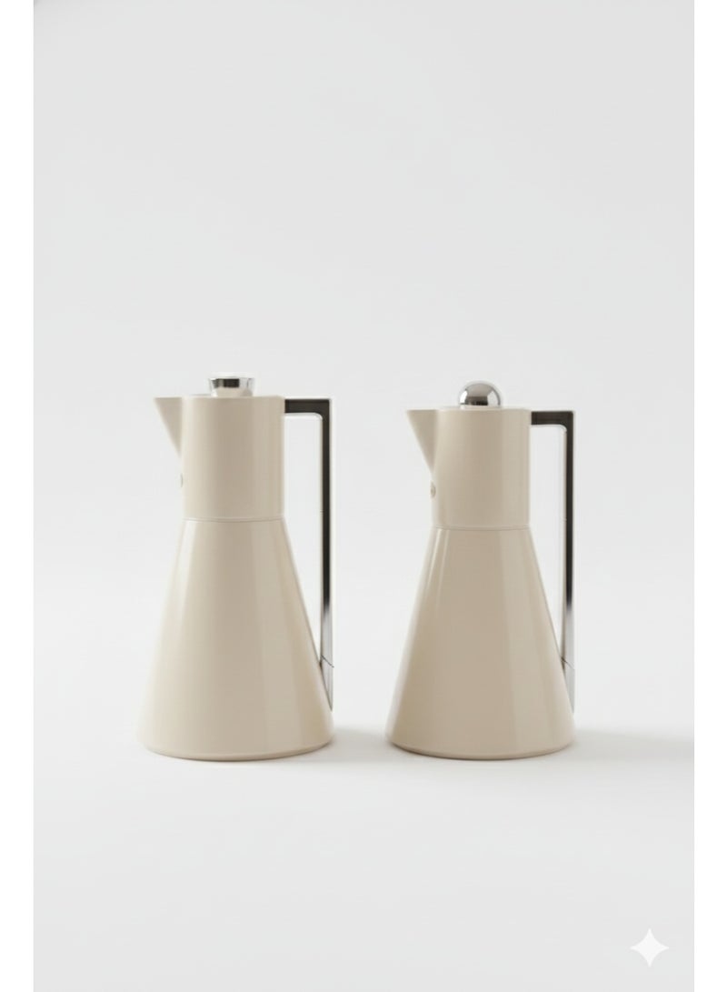 Najib Vacuum Flask Set – 2 Pieces – Metal Body – Modern Design - Image 1