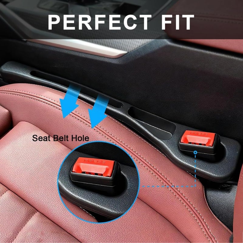 TASMAX 2 PCS Gap filler for car key and mobile organisers smart phone car interior accessories Between Seat and Console Compatible with Buckle Base Universal Car Seat Gap Filler (Black) new - Image 5