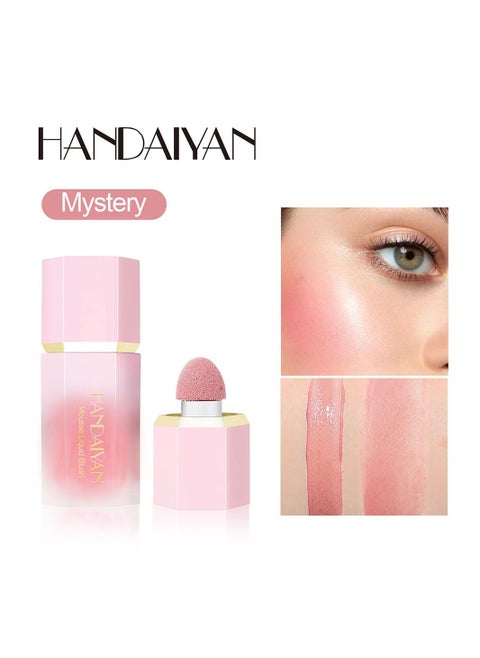 Mouse Liquid Blush For Cheeks, Cream Face Blusher Stick with Sponge, Palette Bronzer Highlighter Shape Contour Moisturizing And Breathable Matte Finish Long-wearing, Waterproof For Women Makeup