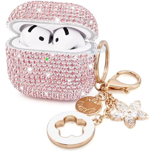 VISOOM Cute Jewelry Case for Airpods 4 Cases 2024 Cover Women Sparkly Air pods 4 Gen Cases Hard TPU Airpod Case 4th Generation Glitter iPods 4 Cases with Bling Keychain for iPods Earbuds Airpods 4th - Image 1