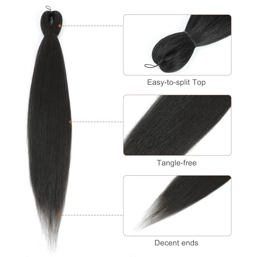 DIFUNEE Pre-stretched Braiding Hair - 22 Inch 8 Packs Light Brown Long Braiding Hair For Twist or Box Braids, Yaki Texture Hot Water Setting Synthetic Braiding Hair Extensions (22 Inch, #4-8P) - Image 3
