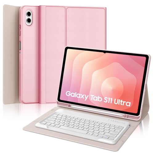 BORIYUAN for Samsung Galaxy Tab S11 Ultra Keyboard Case 14.6 inch 2025, Magnetically Detachable Wireless Bluetooth Keyboard, Multi-Angle Stand, PU Leather Folio Cover with S Pen Holder for Galaxy Tab S11 Ultra - Image 1
